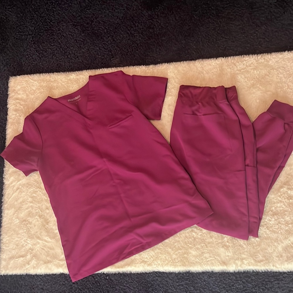 Sangria Mandala Scrub Top